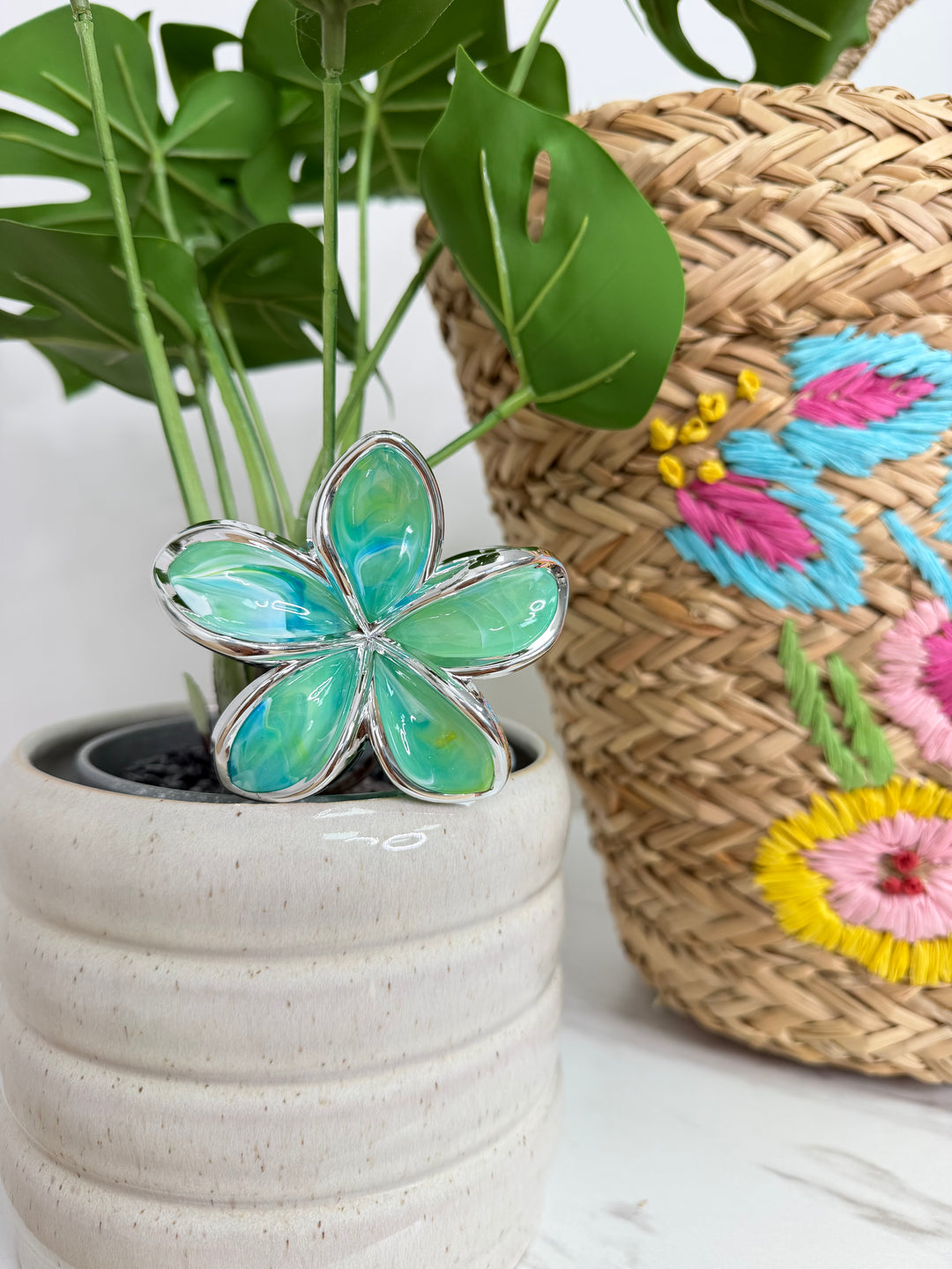 Flower Clip - Teal