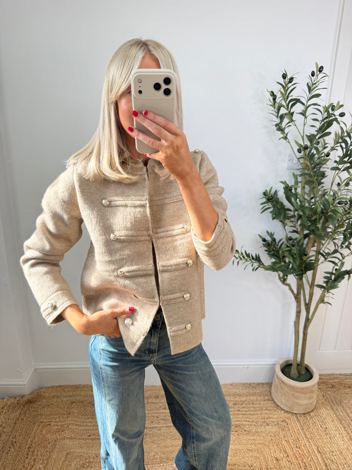 Ruth Military Knit - Oatmeal