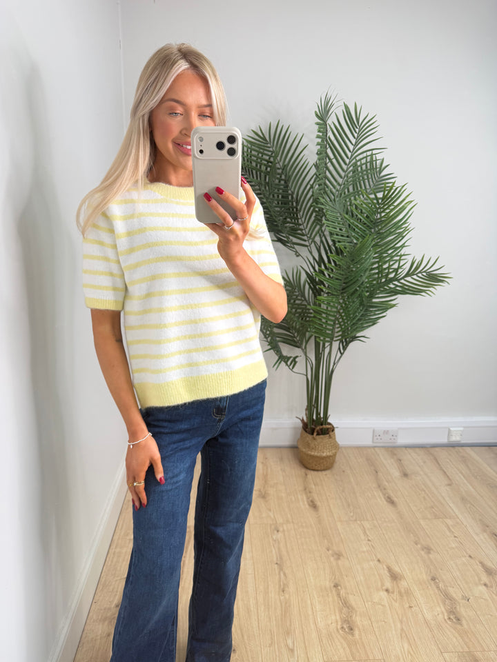 Fern Stripe Knit - Lemon Yellow
