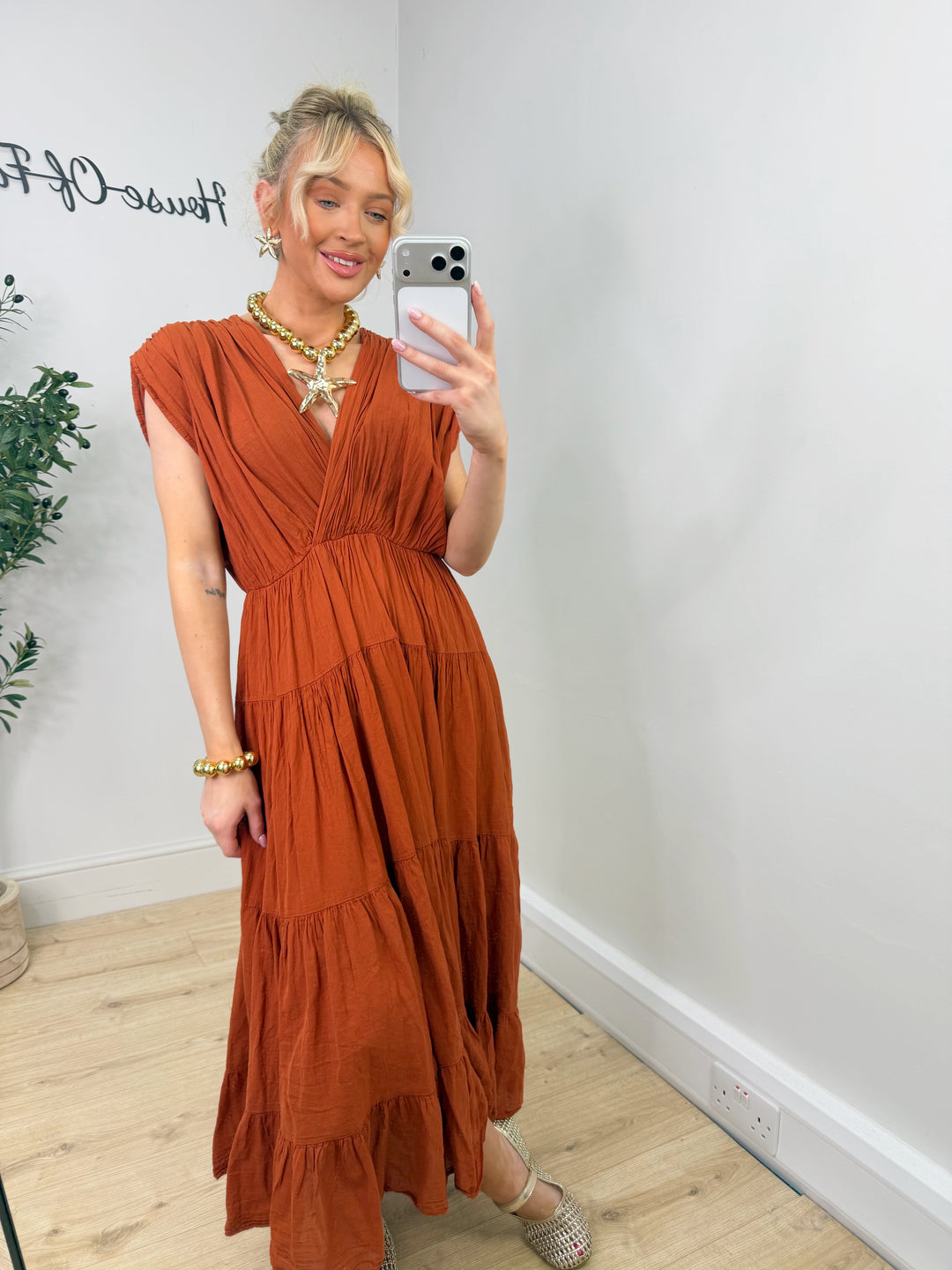 Leanne Dress - Rust