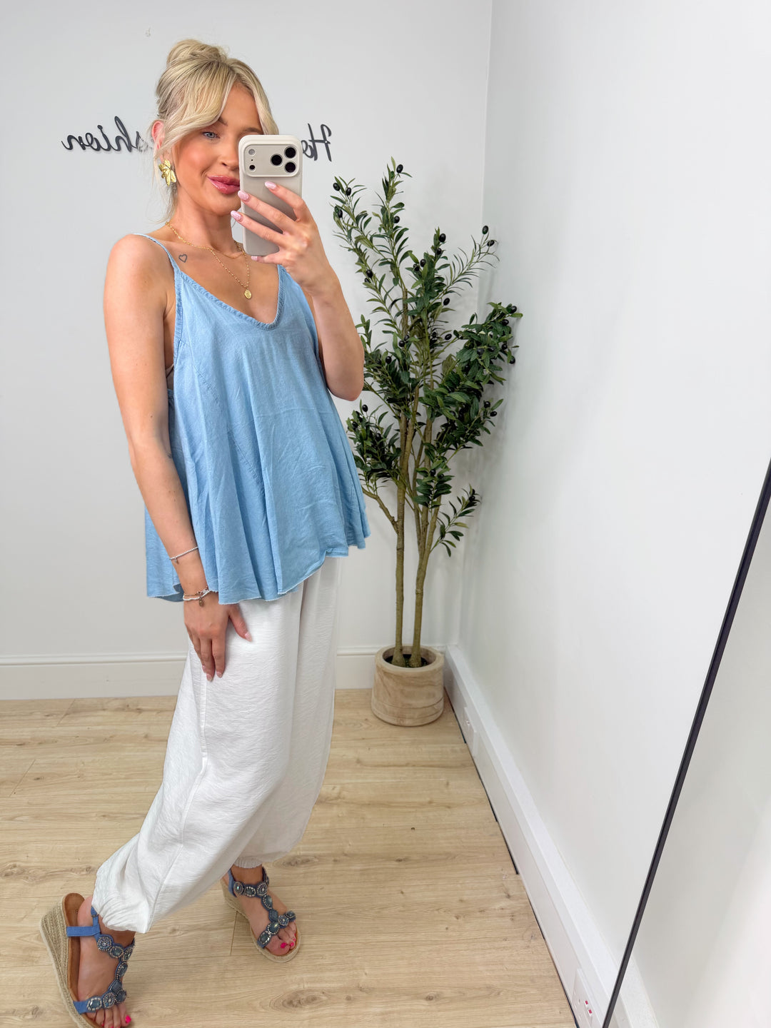 Chambray Cami - Light Wash