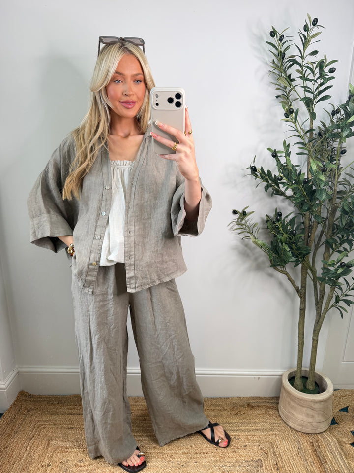Milo Linen Jacket - Mocha