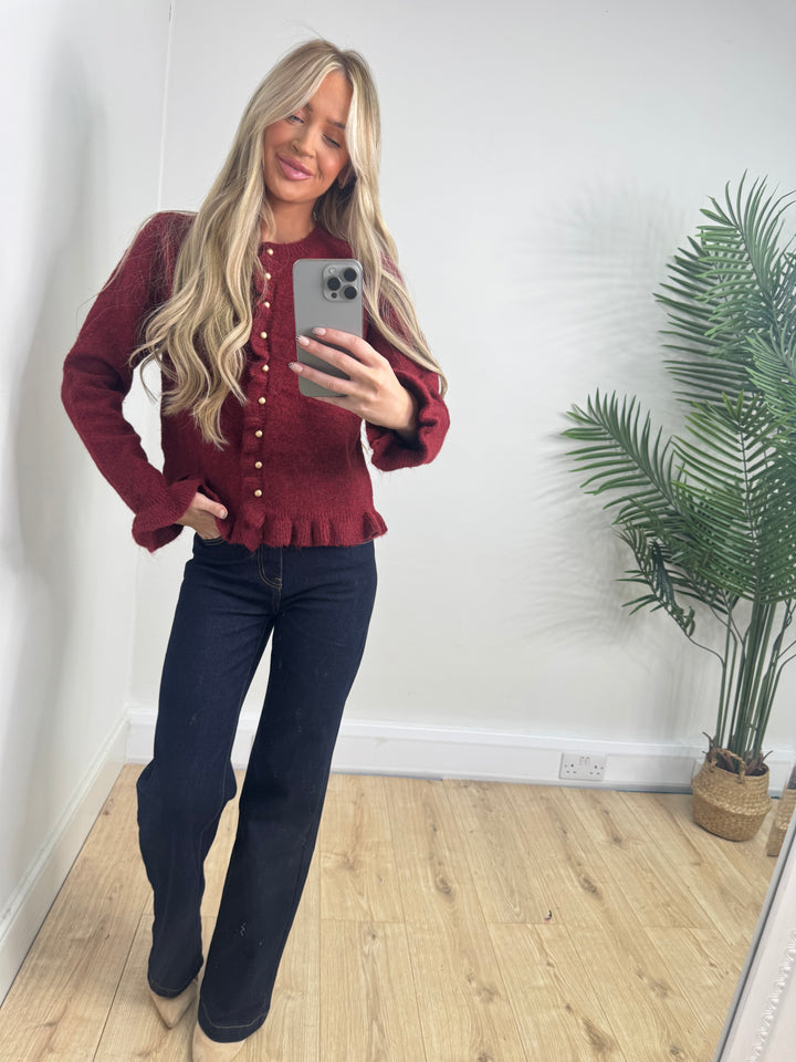 Tessa Frill Knit - Bugundy