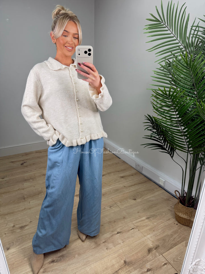 Eloise Frill Knit - Cream