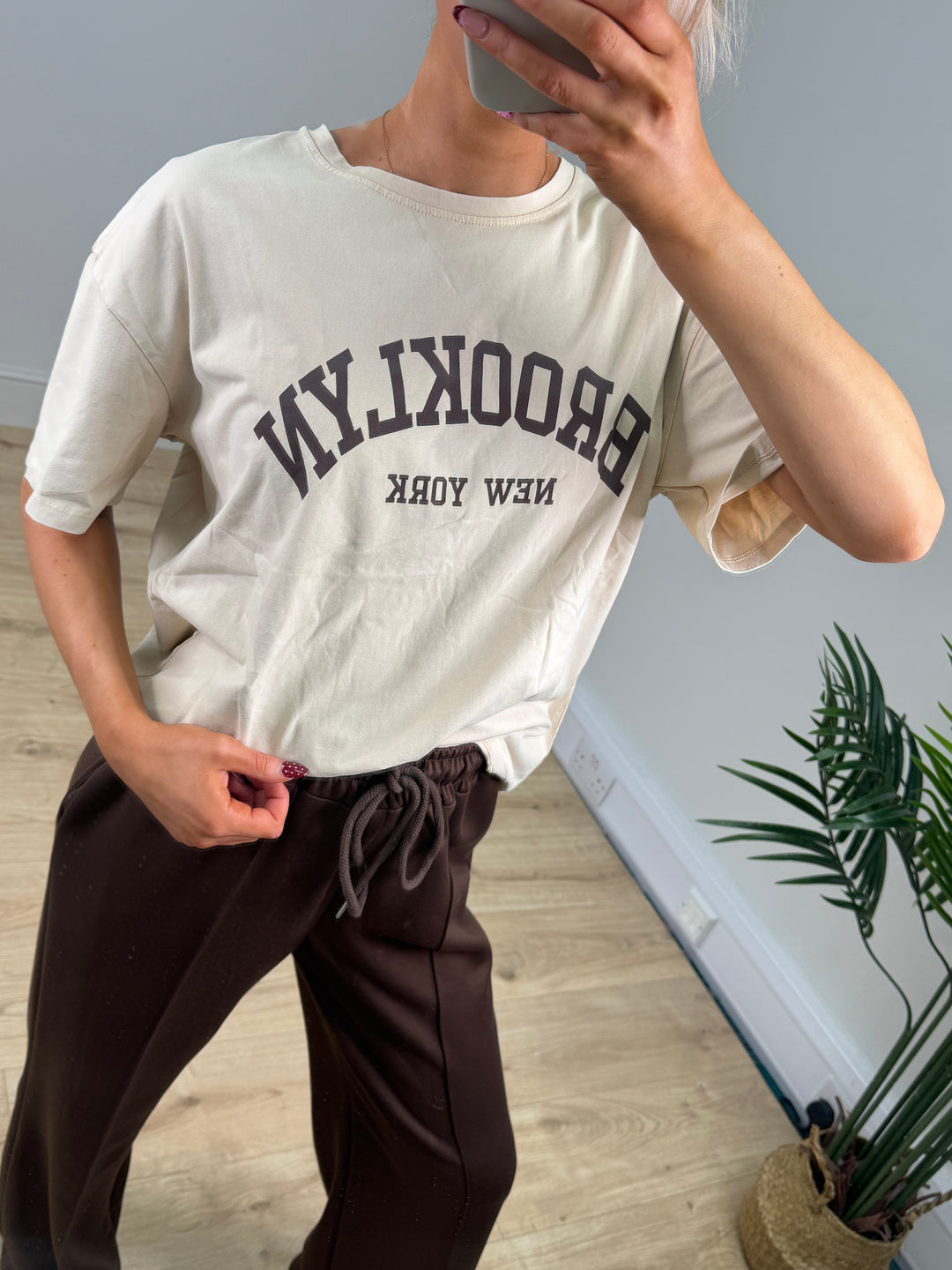 Brooklyn Tshirt - Chocolate & Beige