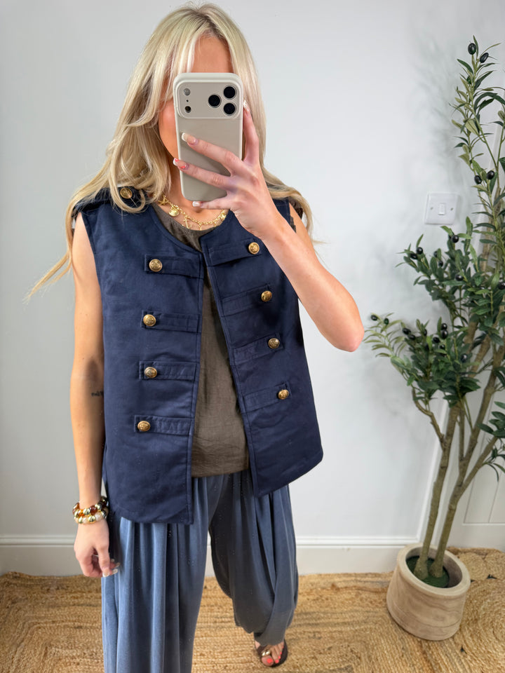Montana Military Gillet - Navy