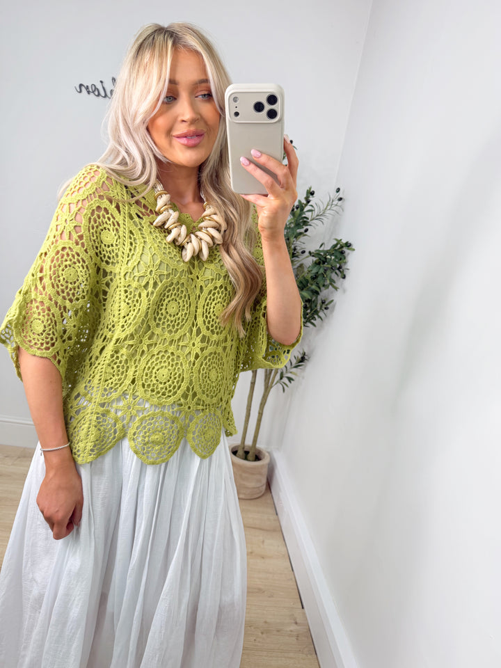 Danielle Crochet Top - Lime