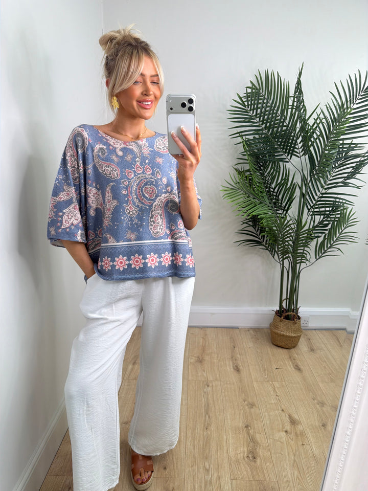 Printed Paisley Kennedy - Blue