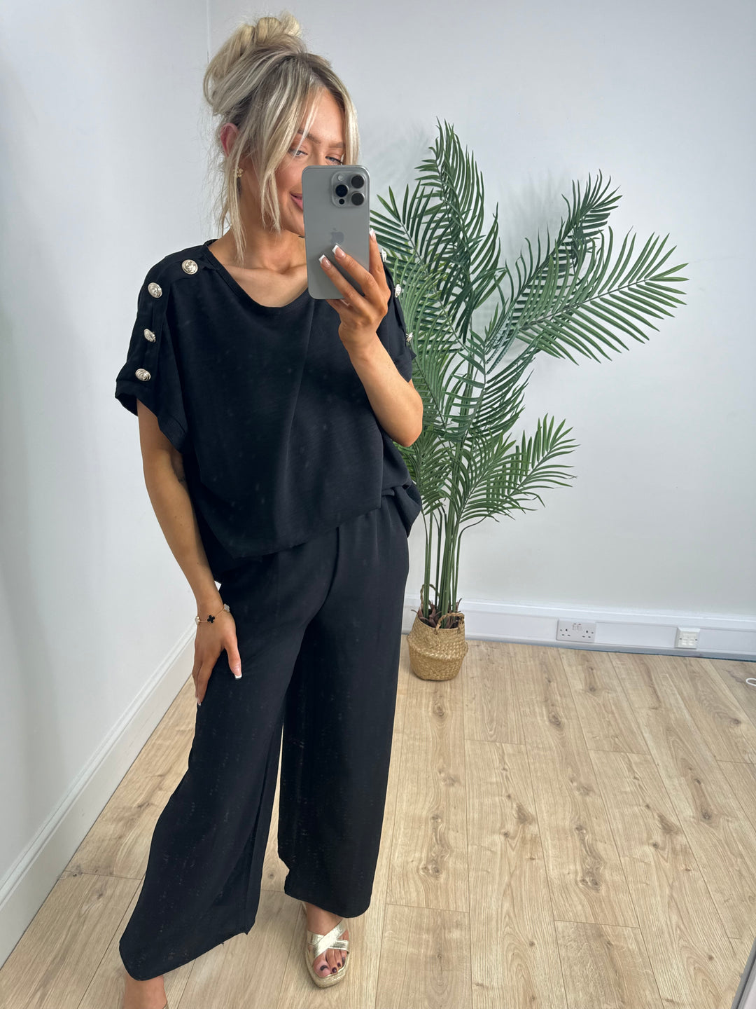 Gold Button Coord - Black