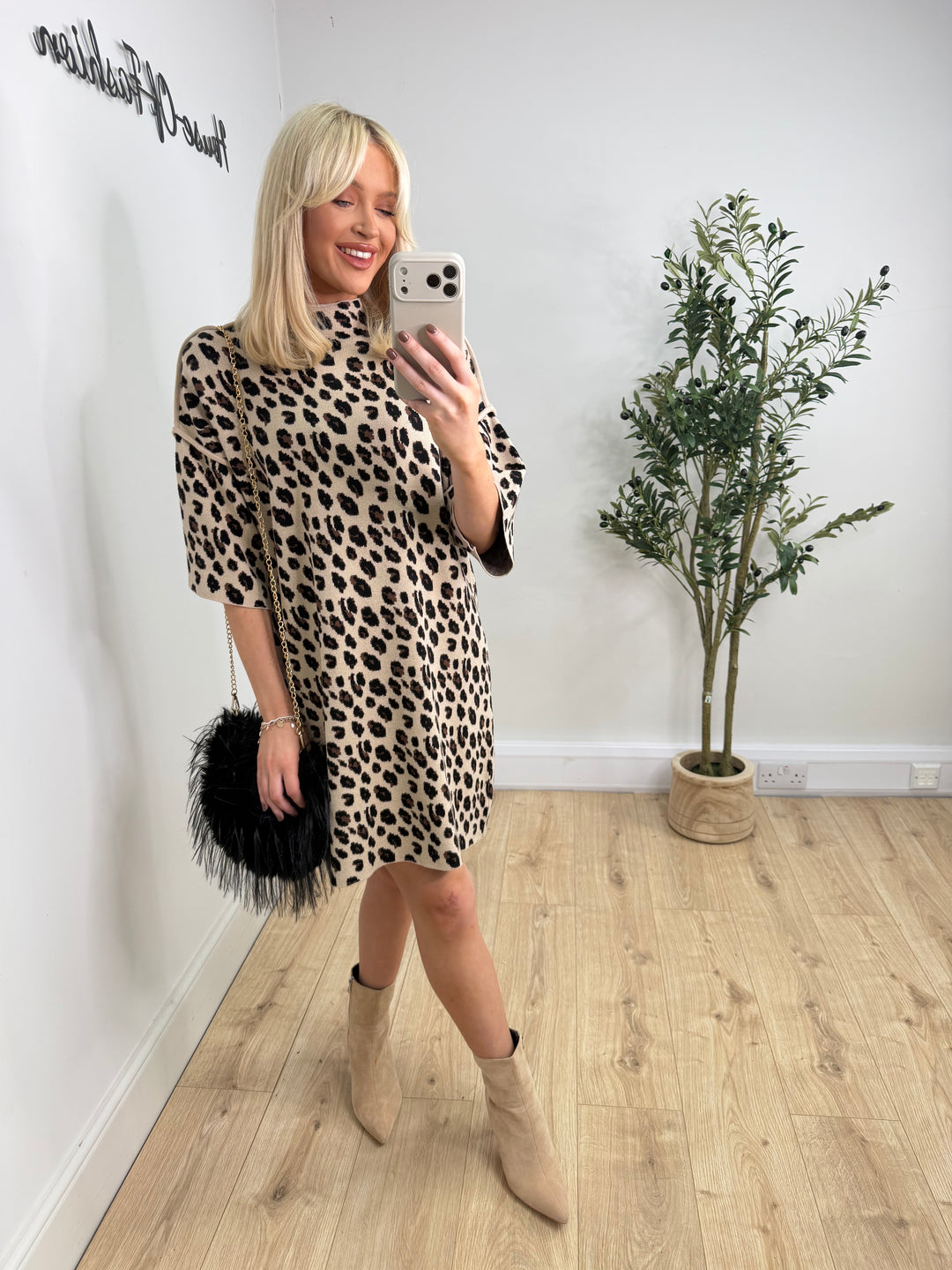 Cherrie Jumper Dress - Leopard