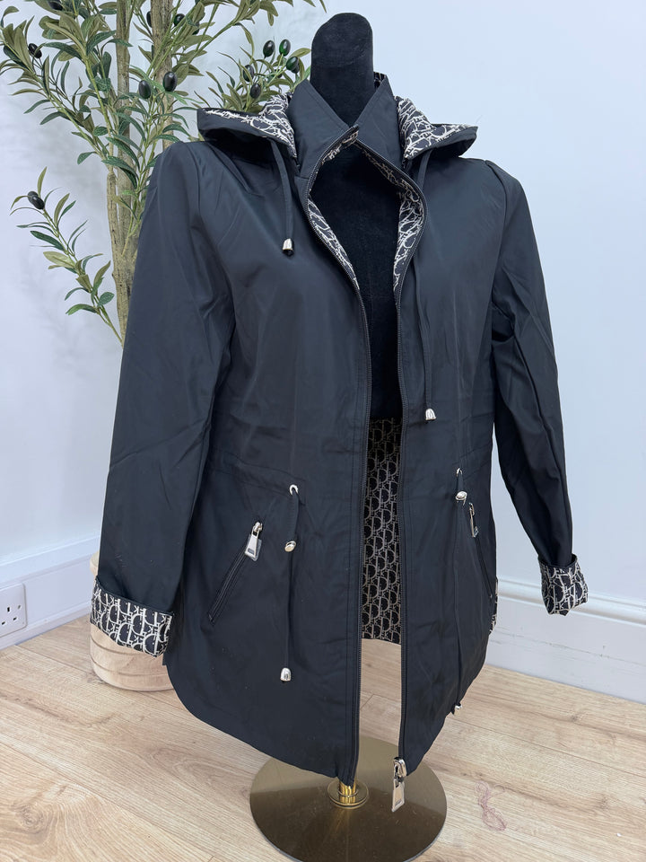 Reversible Inspired Rain Mac - Black