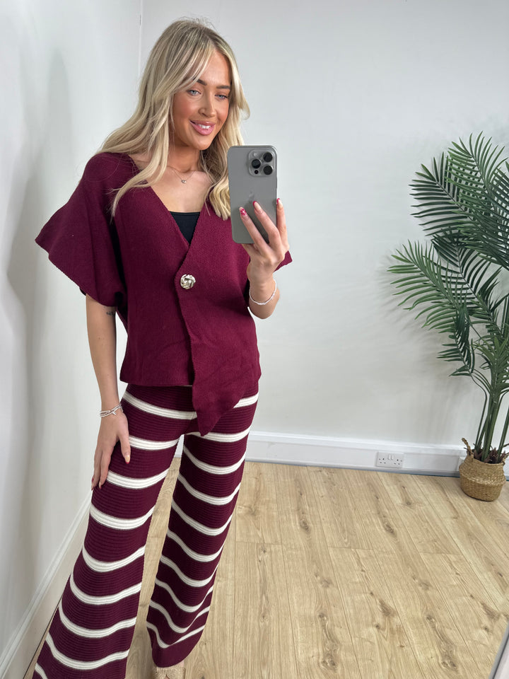 Grace Asymetric Top - Burgundy