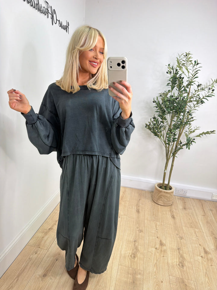 Hazel Sweat Pants - Charcoal