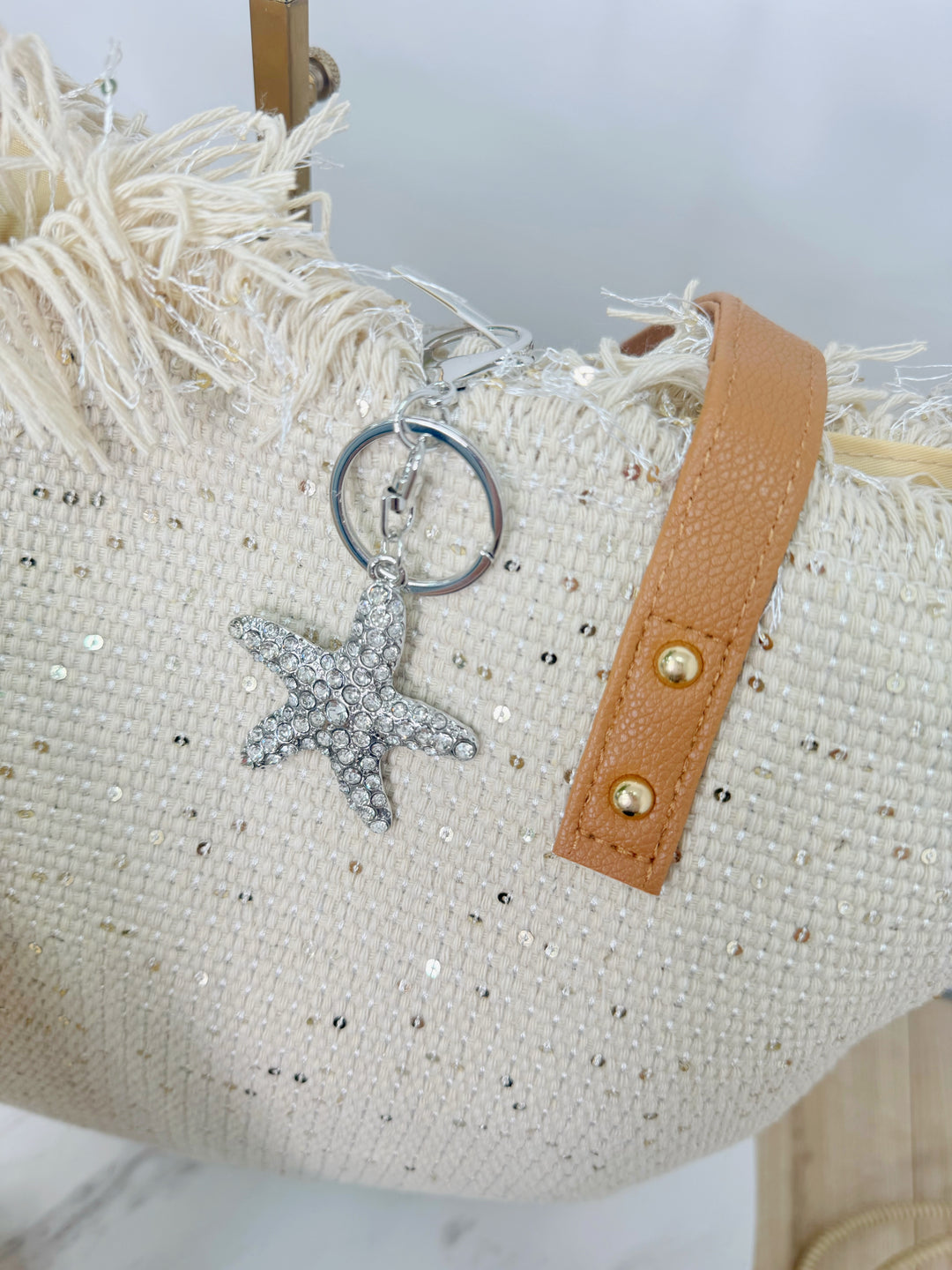 Starfish Diamanté Keyring