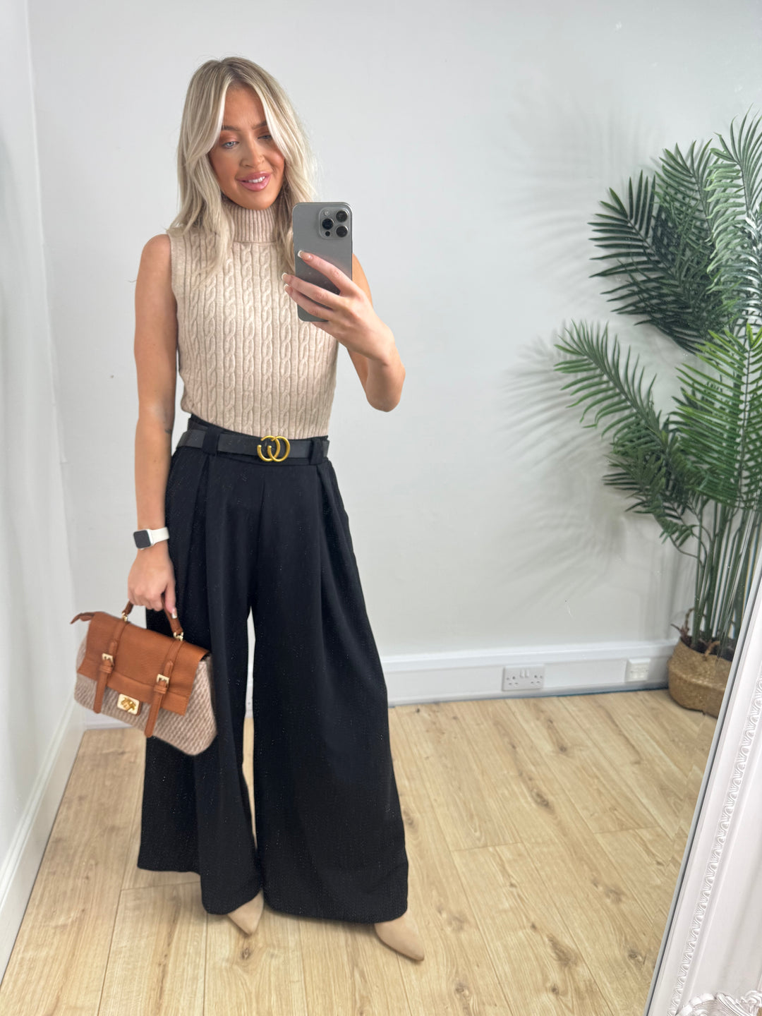 GG Belted Trousers - Black