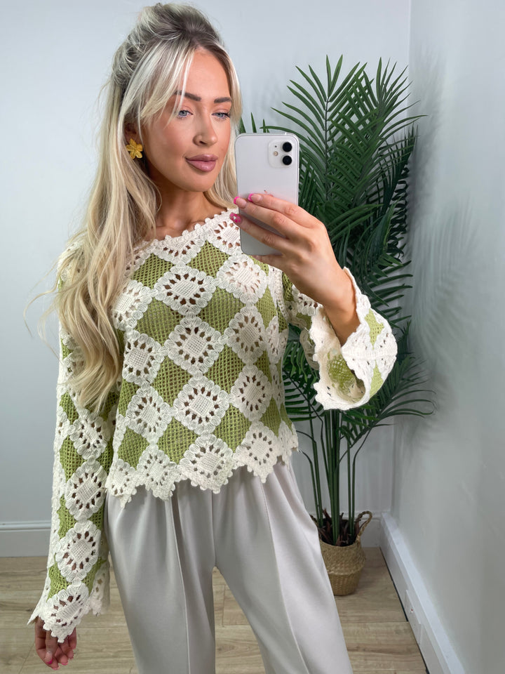 Kim Crochet Top - Lime