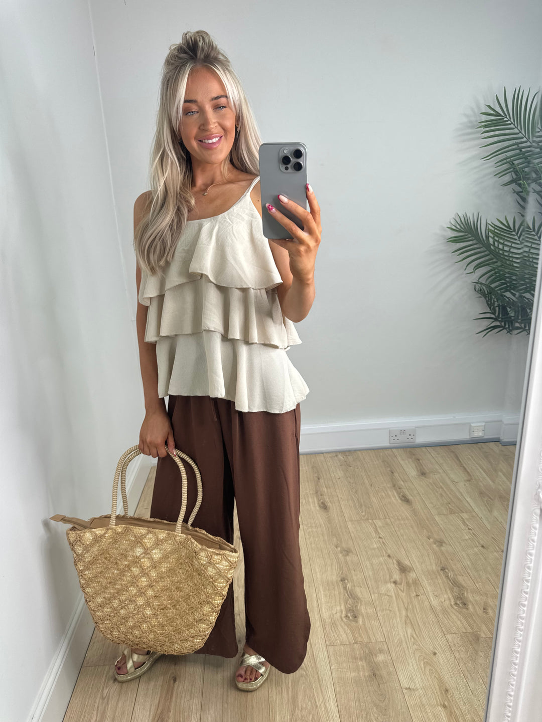 Ruffle Cami - Cream