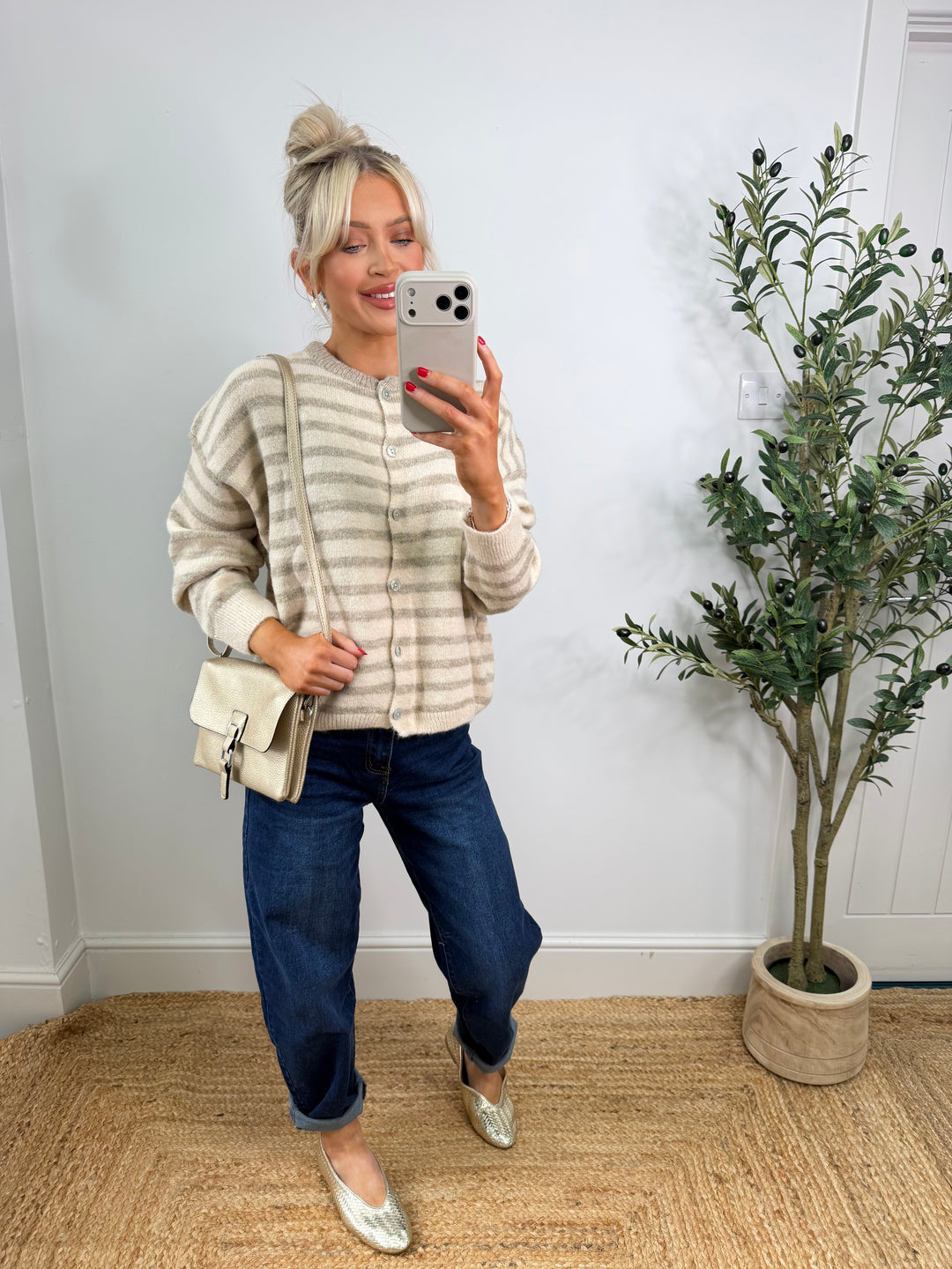 Kassia Cardigan -  Stripe Long Sleeve