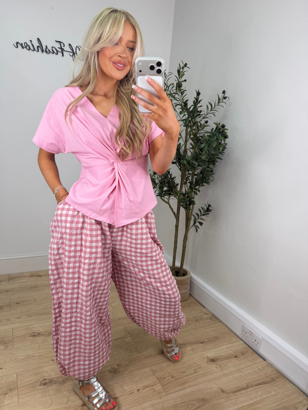 Freya Knot Top - Pink