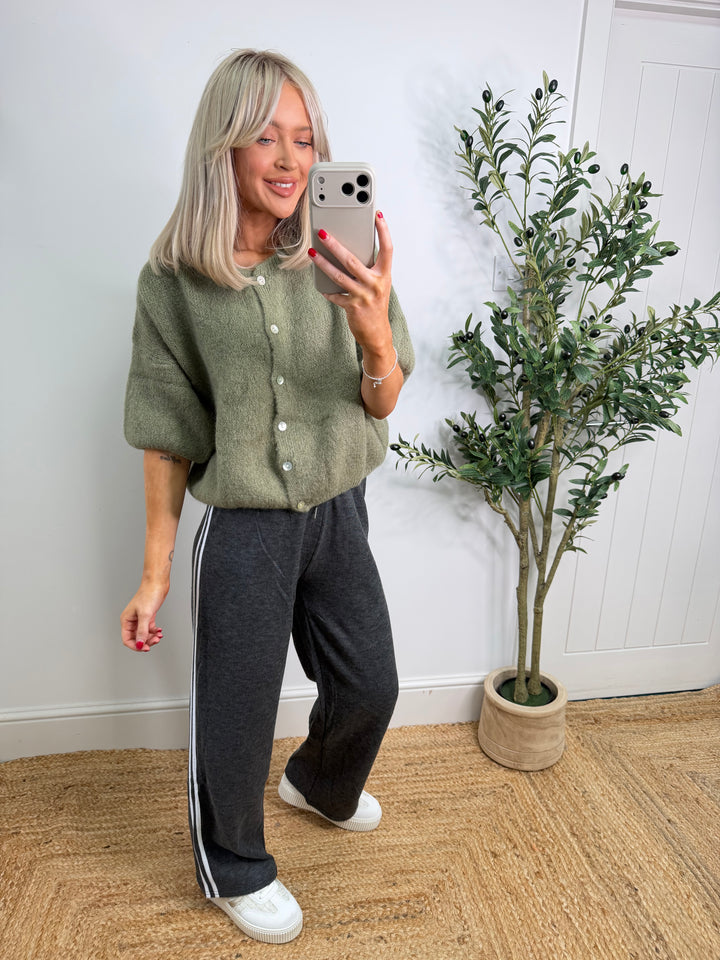 Kassia Cardigan - Artichoke Short Sleeve