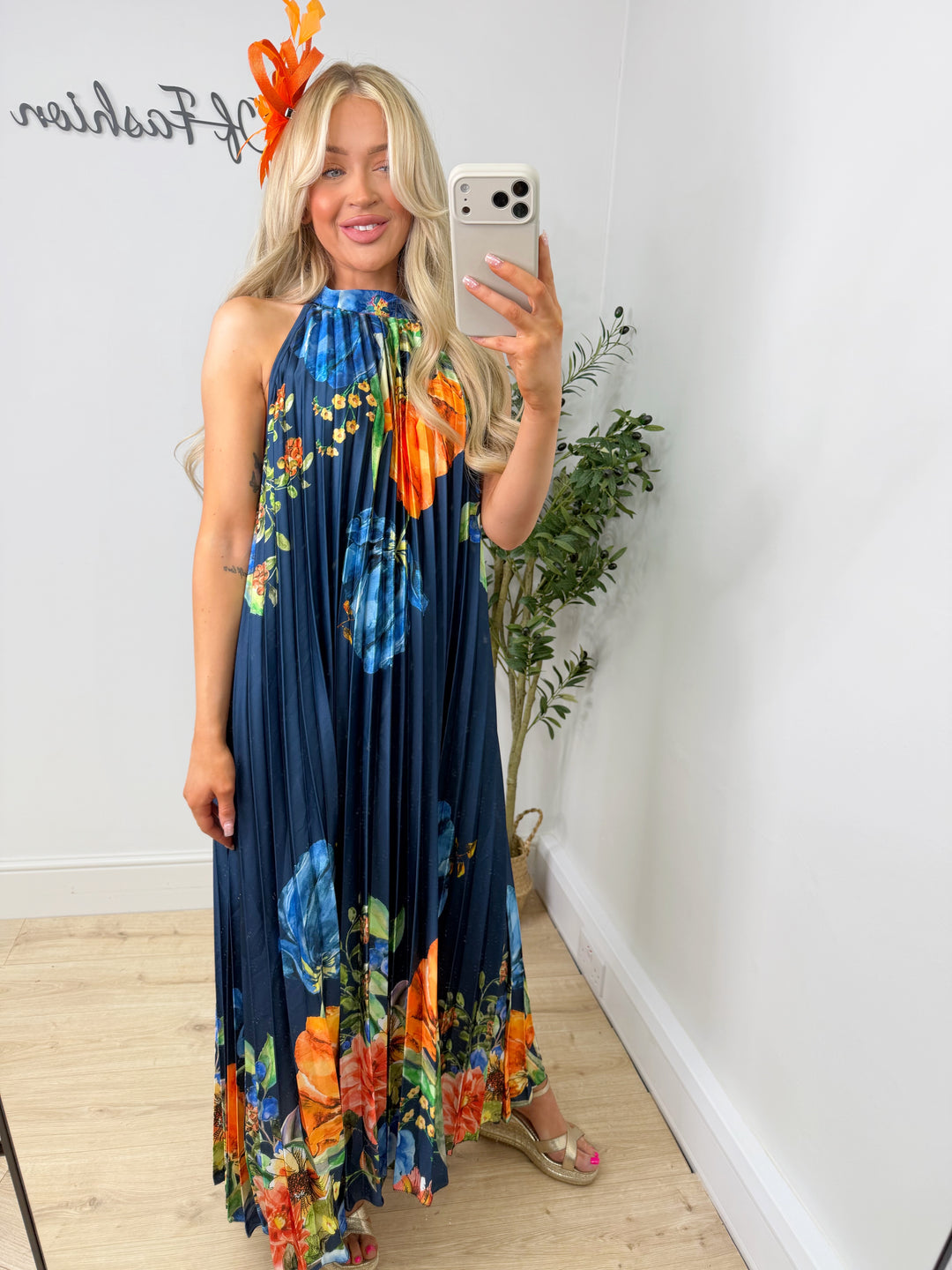 Marcel Dress - Navy & Orange Floral