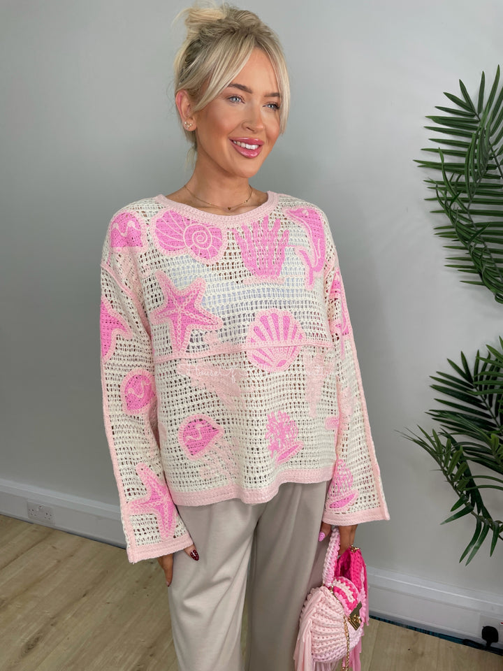 Starfish Crochet Top - Pink
