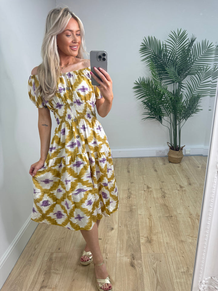 Priya Magic Dress - Mustard & Lilac