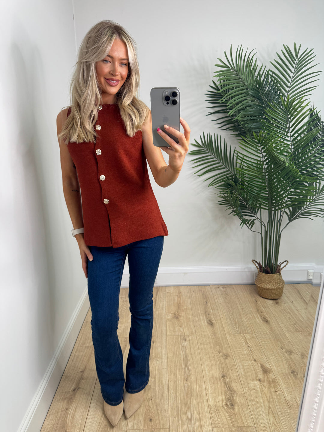 Masie Waistcoat - Burnt Orange