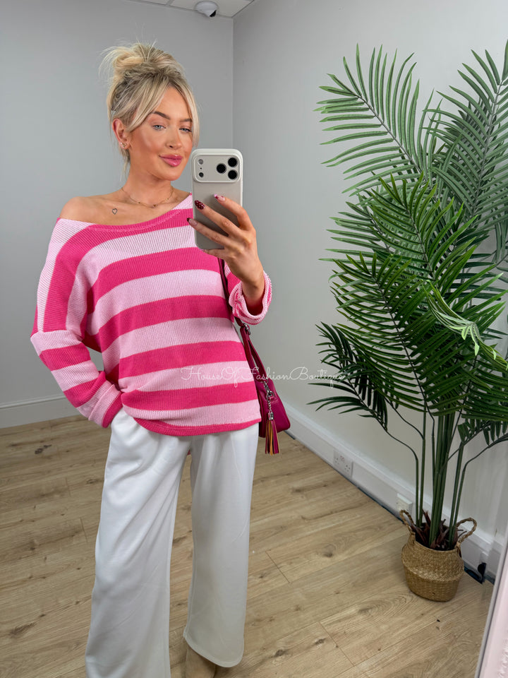 Chloe Crochet Top - Pink & Red