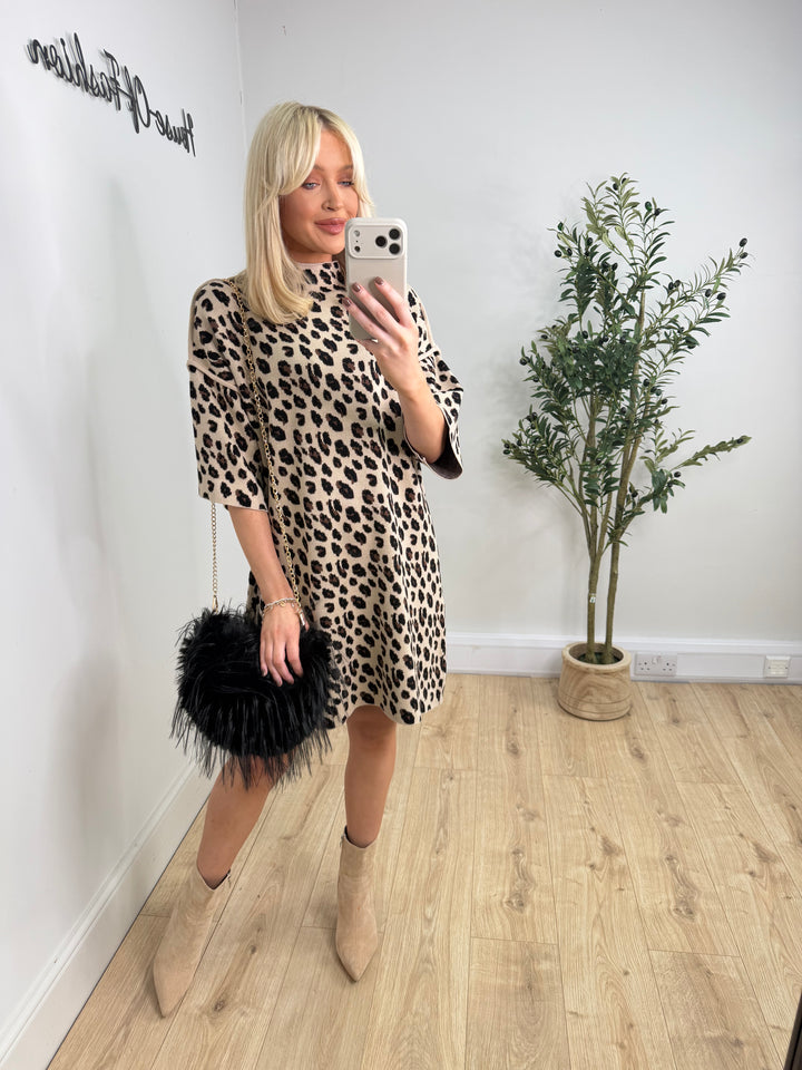 Cherrie Jumper Dress - Leopard