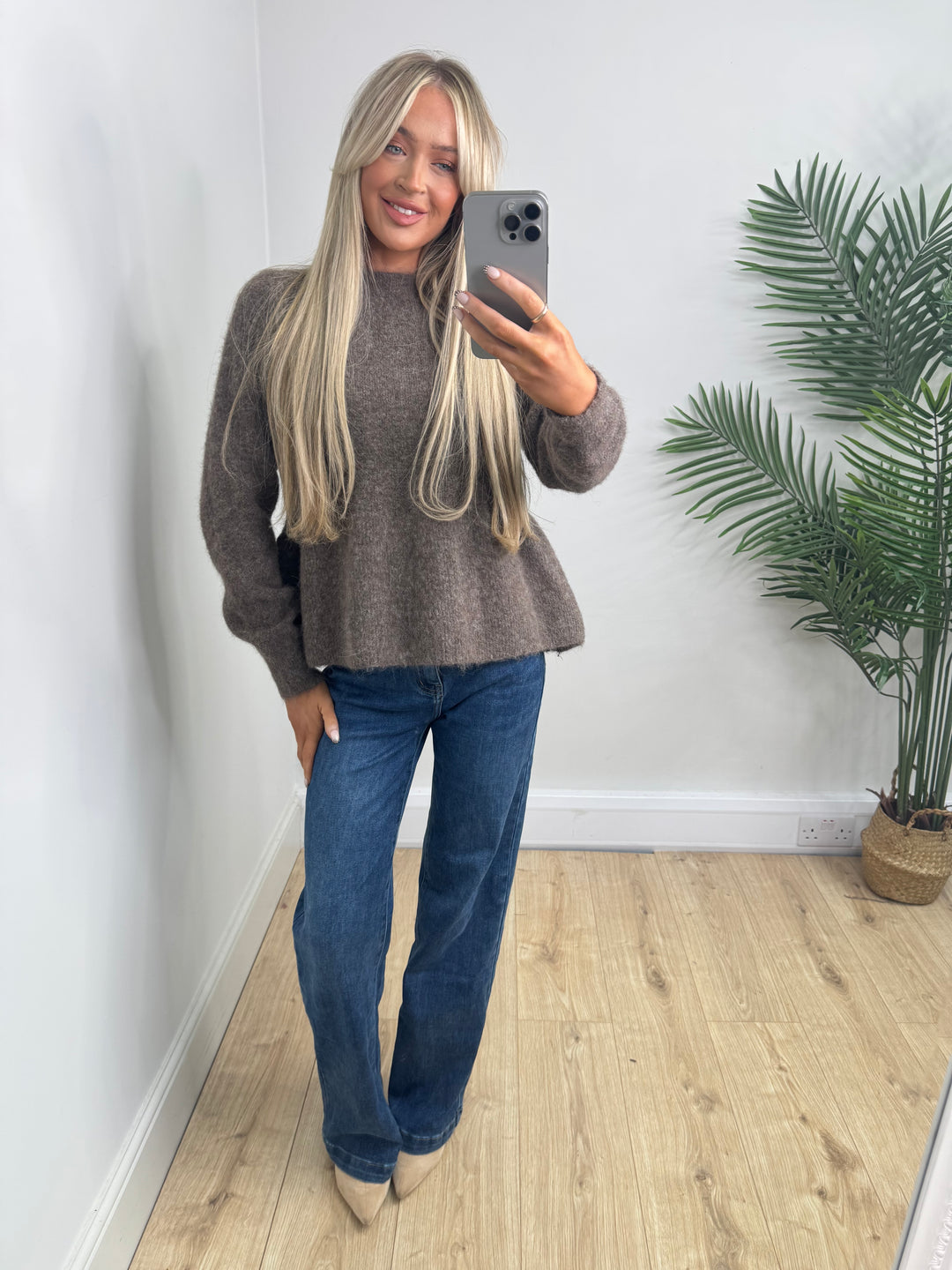 Bianca Peplum Knit - Mocha