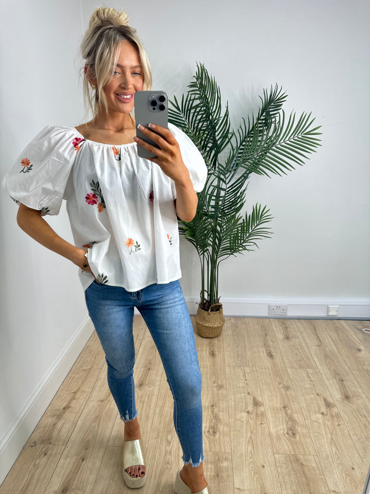 Petal Top - White