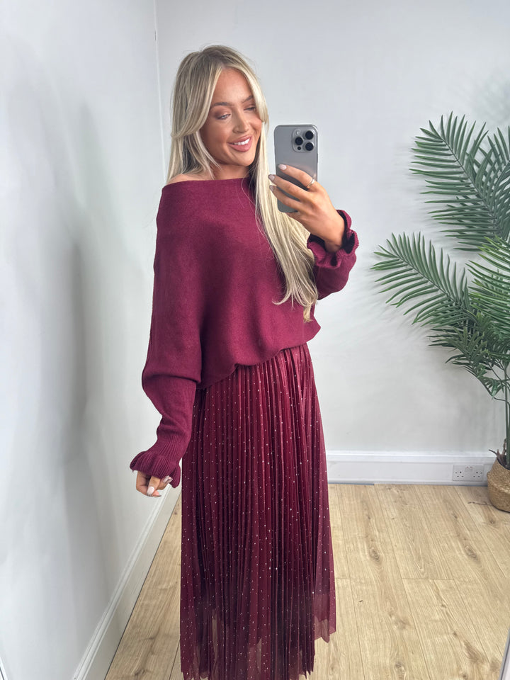 Long Sleeved Jess Knit - Burgundy