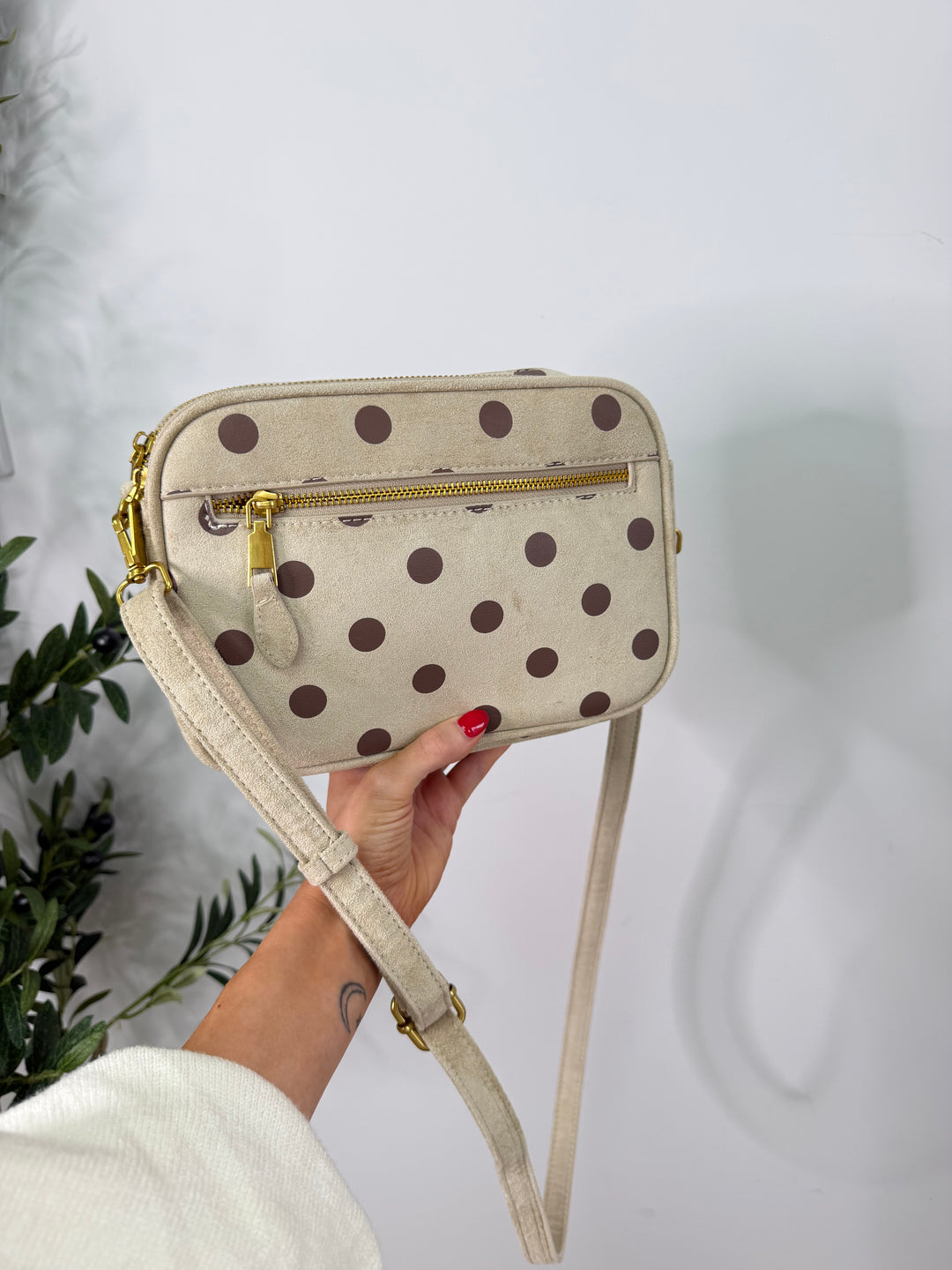 Doris Dotty Bag - Cream & Choc