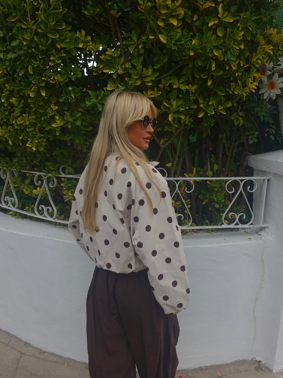 Polka Cavan Jacket - Cream & Choc