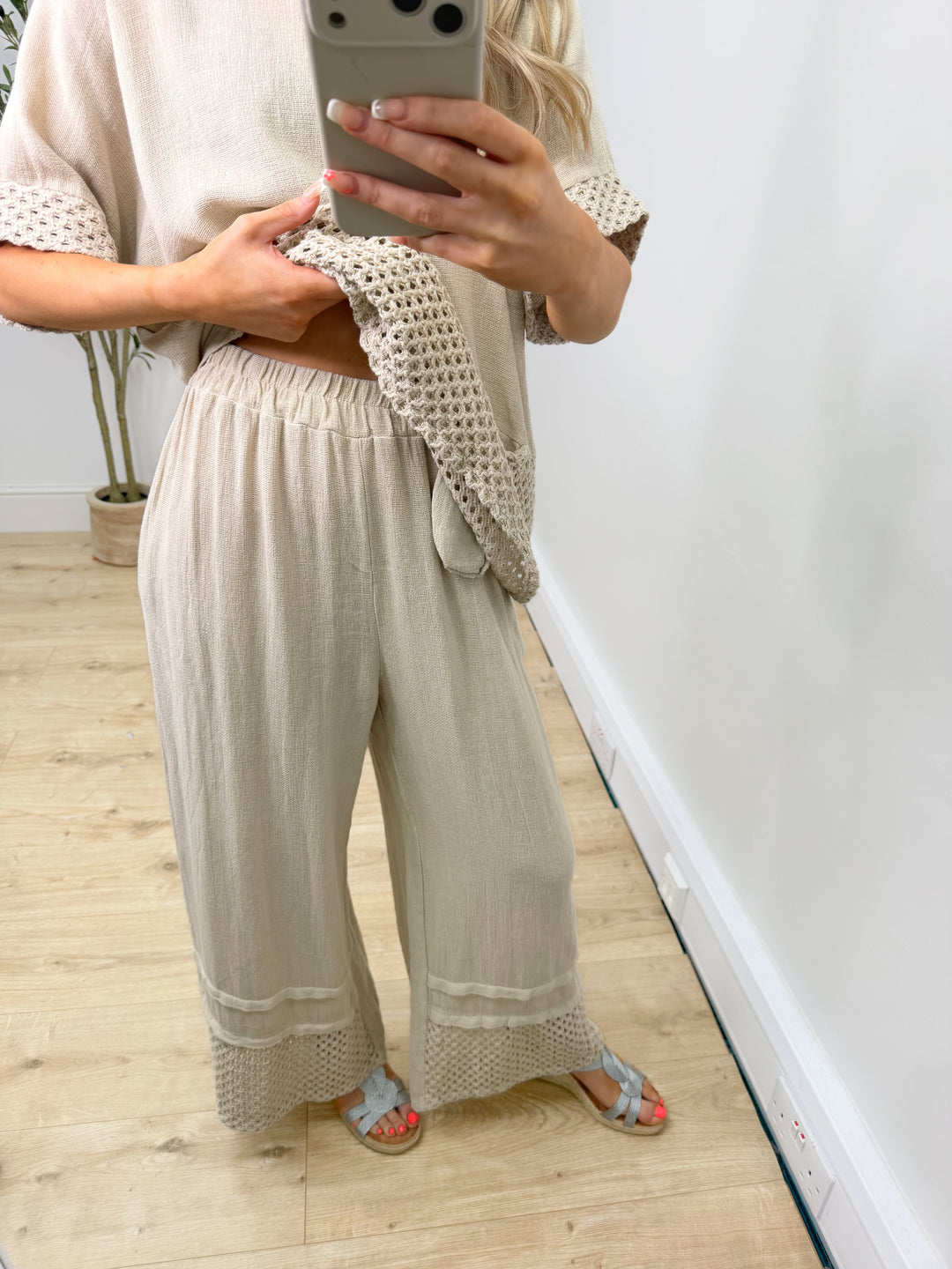Oslo Mesh Trousers - Cream