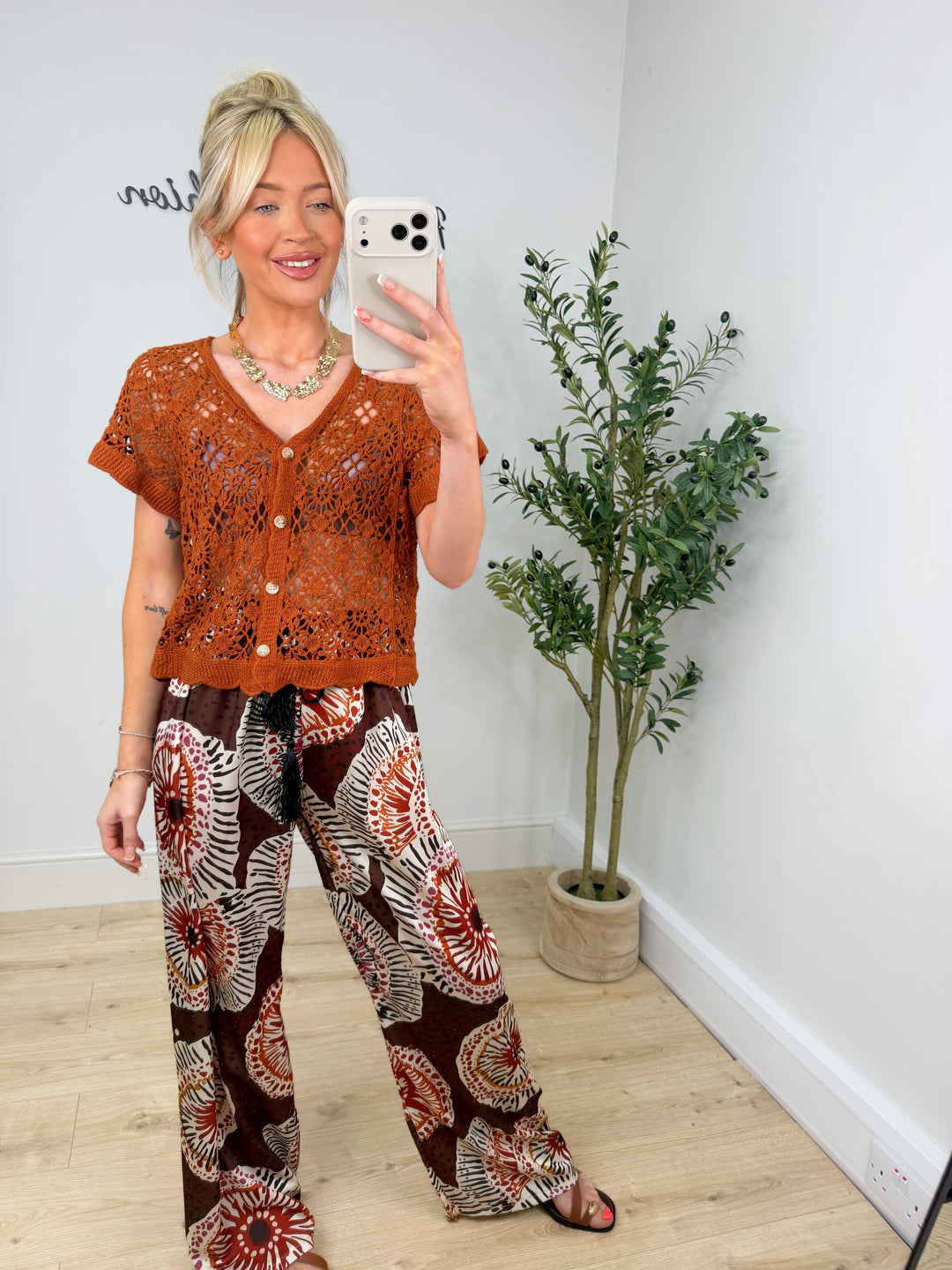 Amanda Crochet Top - Rust