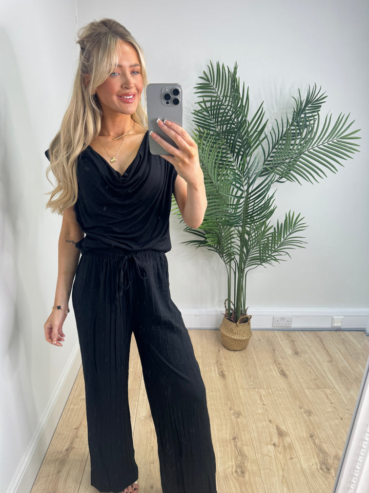 Lisa Cowl Neck Top - Black