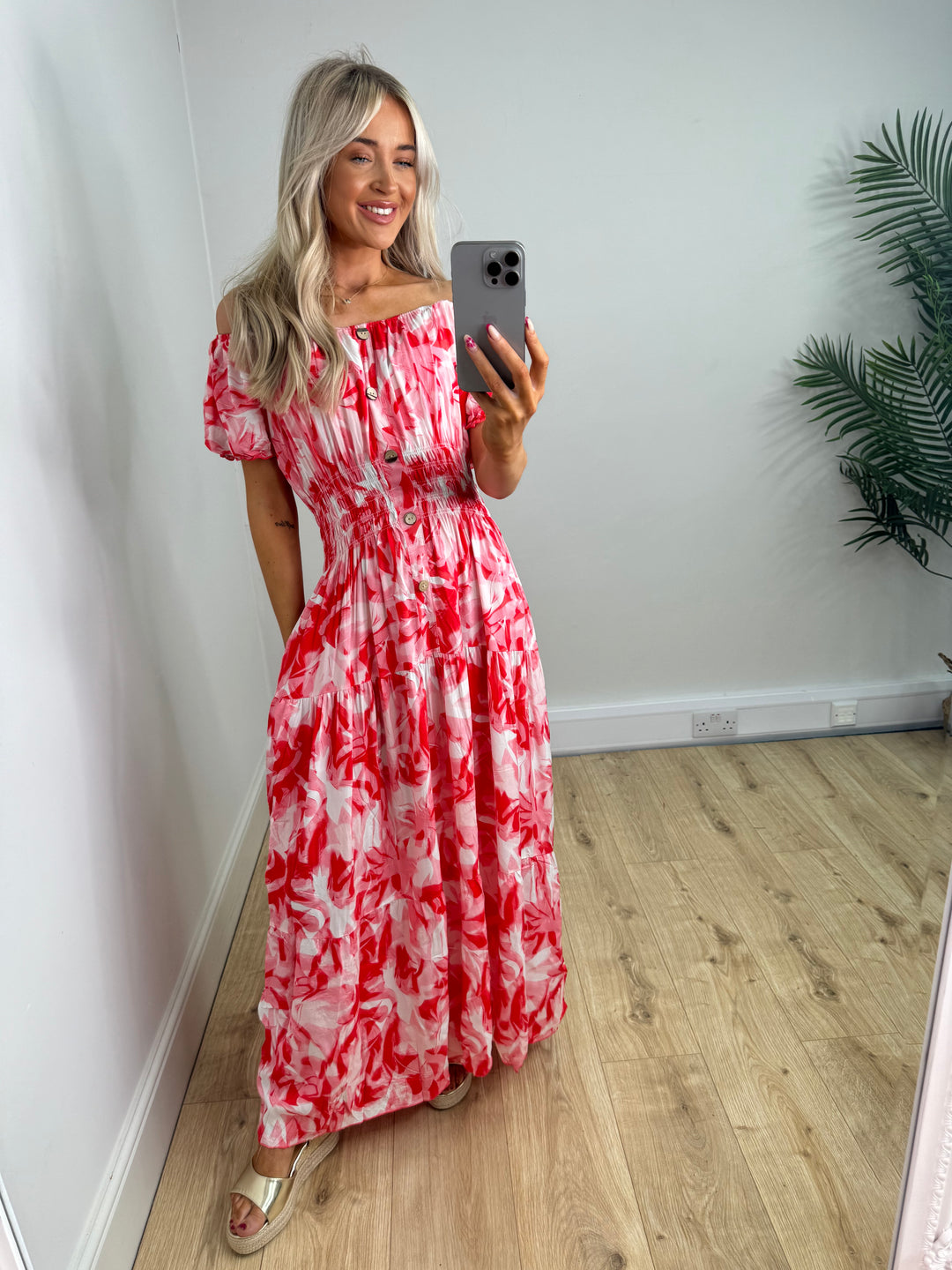 Lucie Magic Maxi Dress - Pink & Red