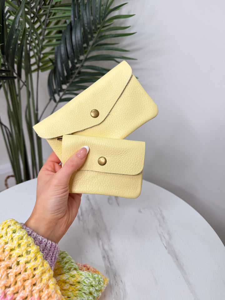 Real Leather Purse - Lemon