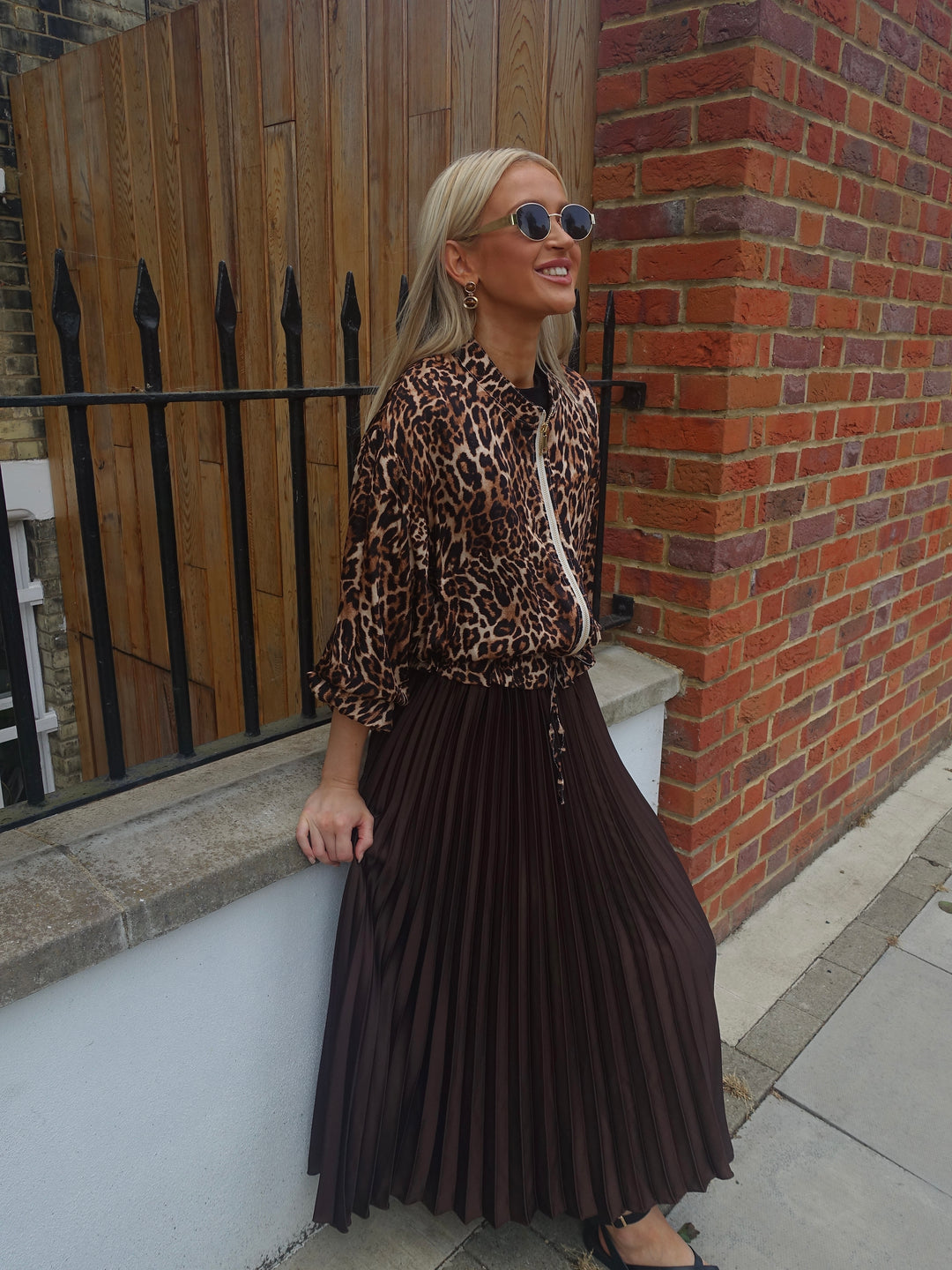 Jaz Bomber Jacket - Tan Leopard