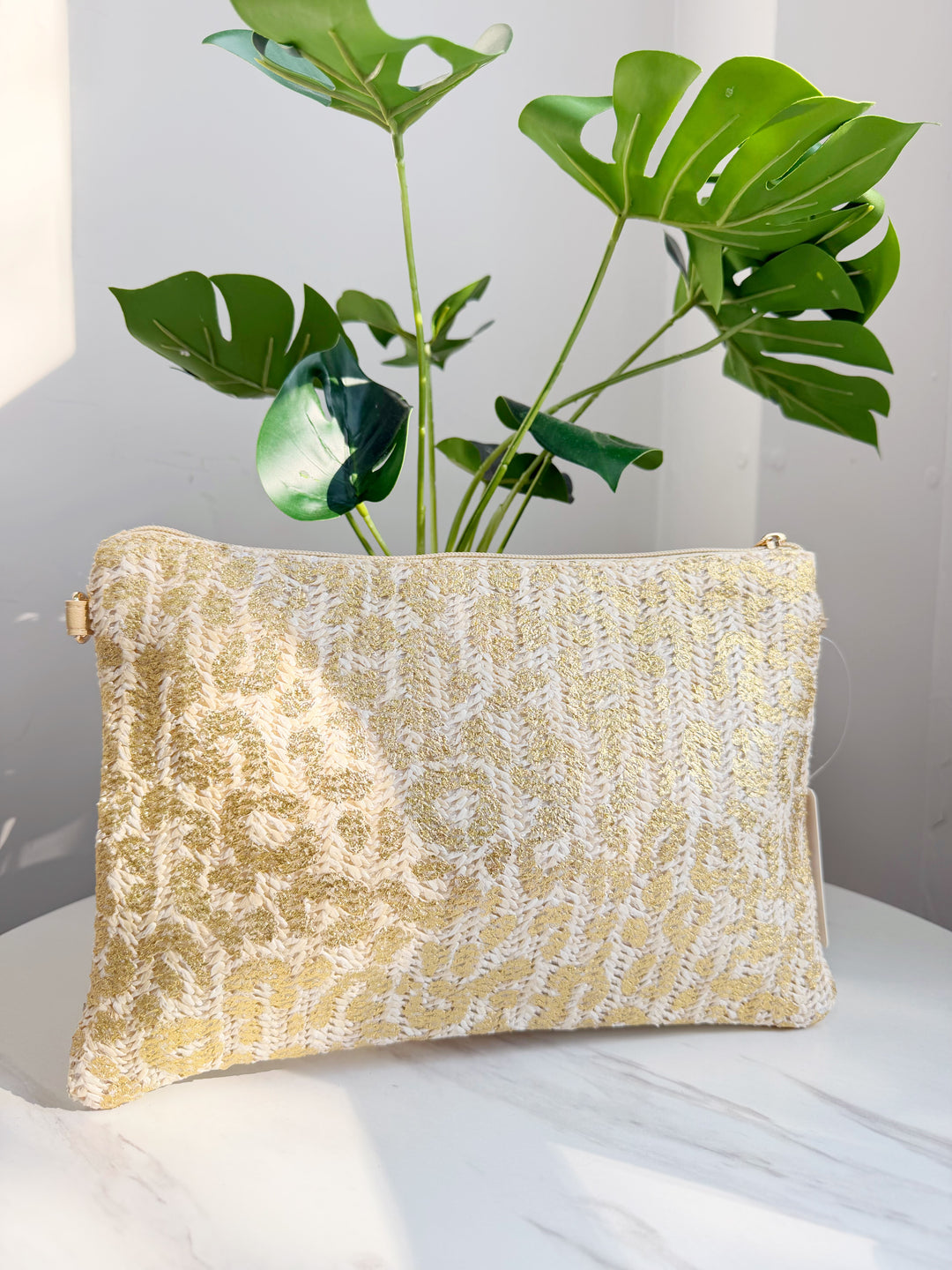 Leopard Metallic Bag - Gold