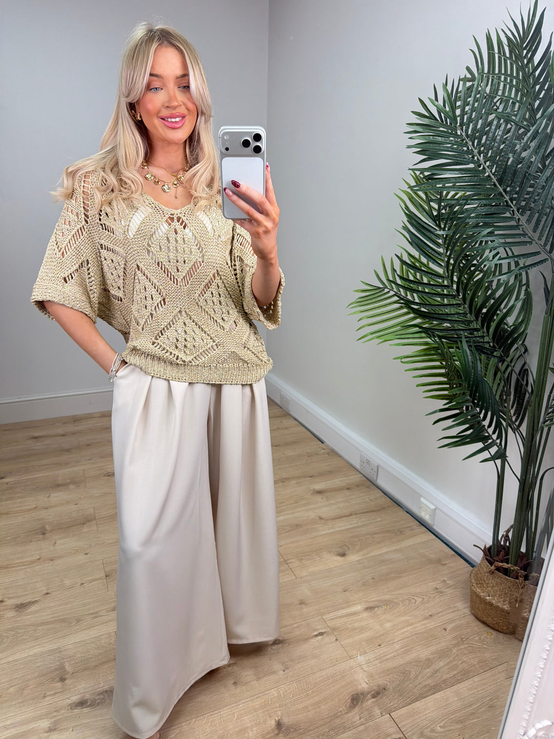 Valerie Gold Lurex Top