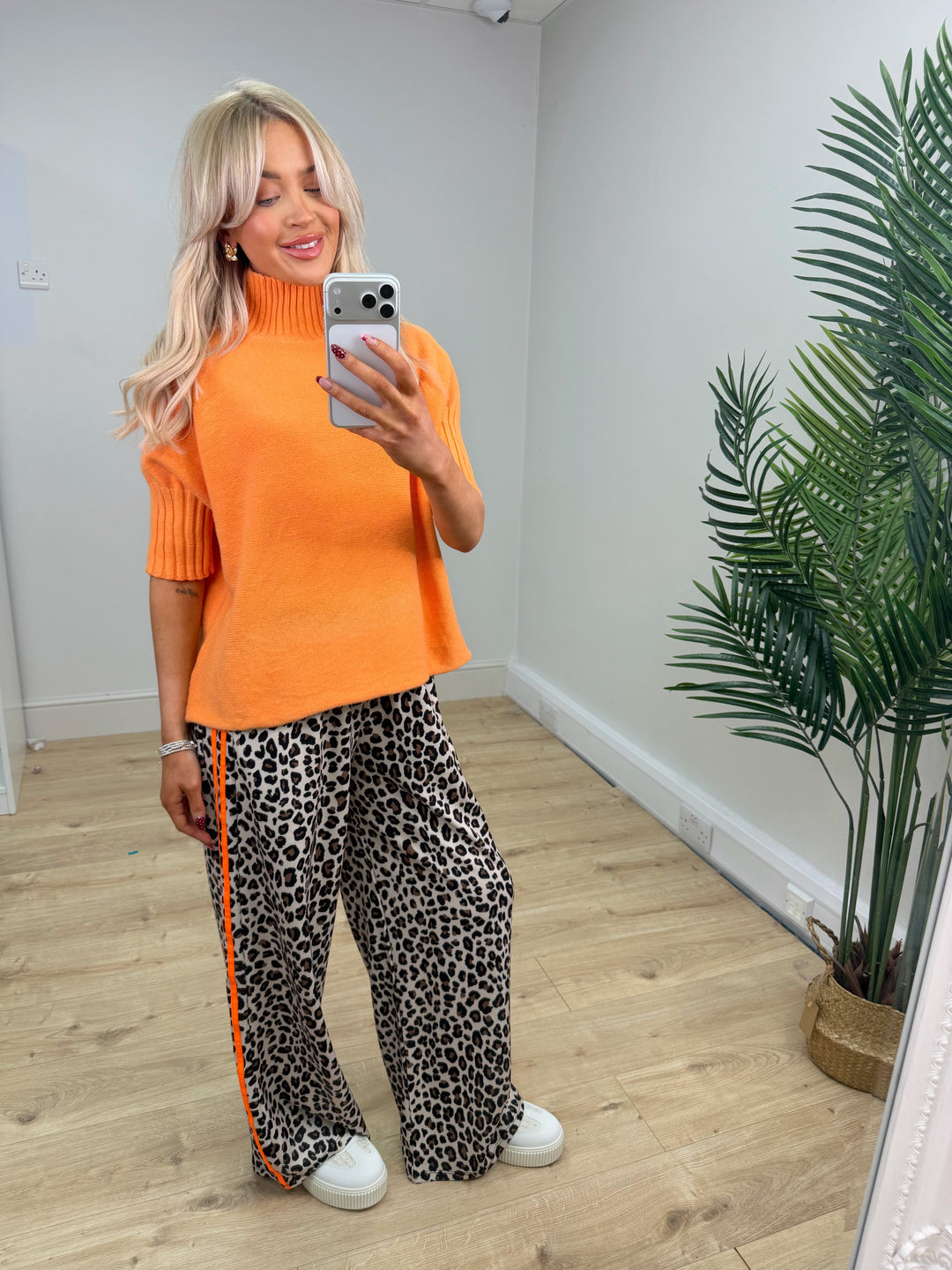 Jaz Leopard Joggers - Orange