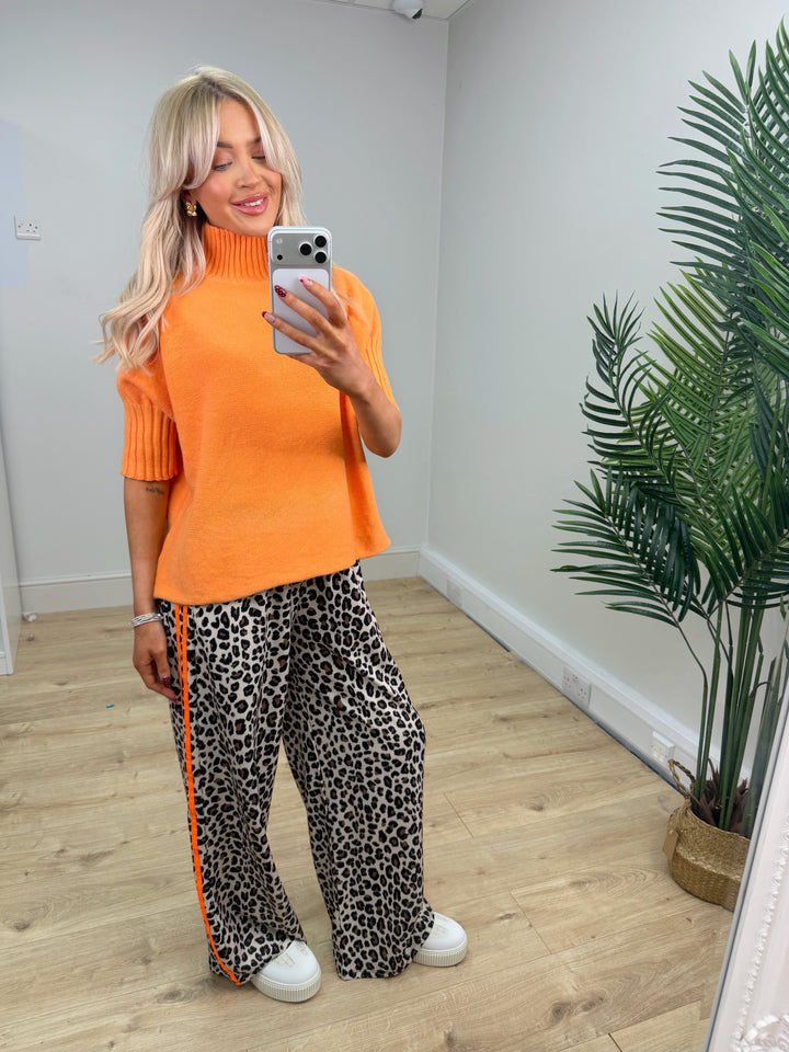 Jaz Leopard Joggers - Orange