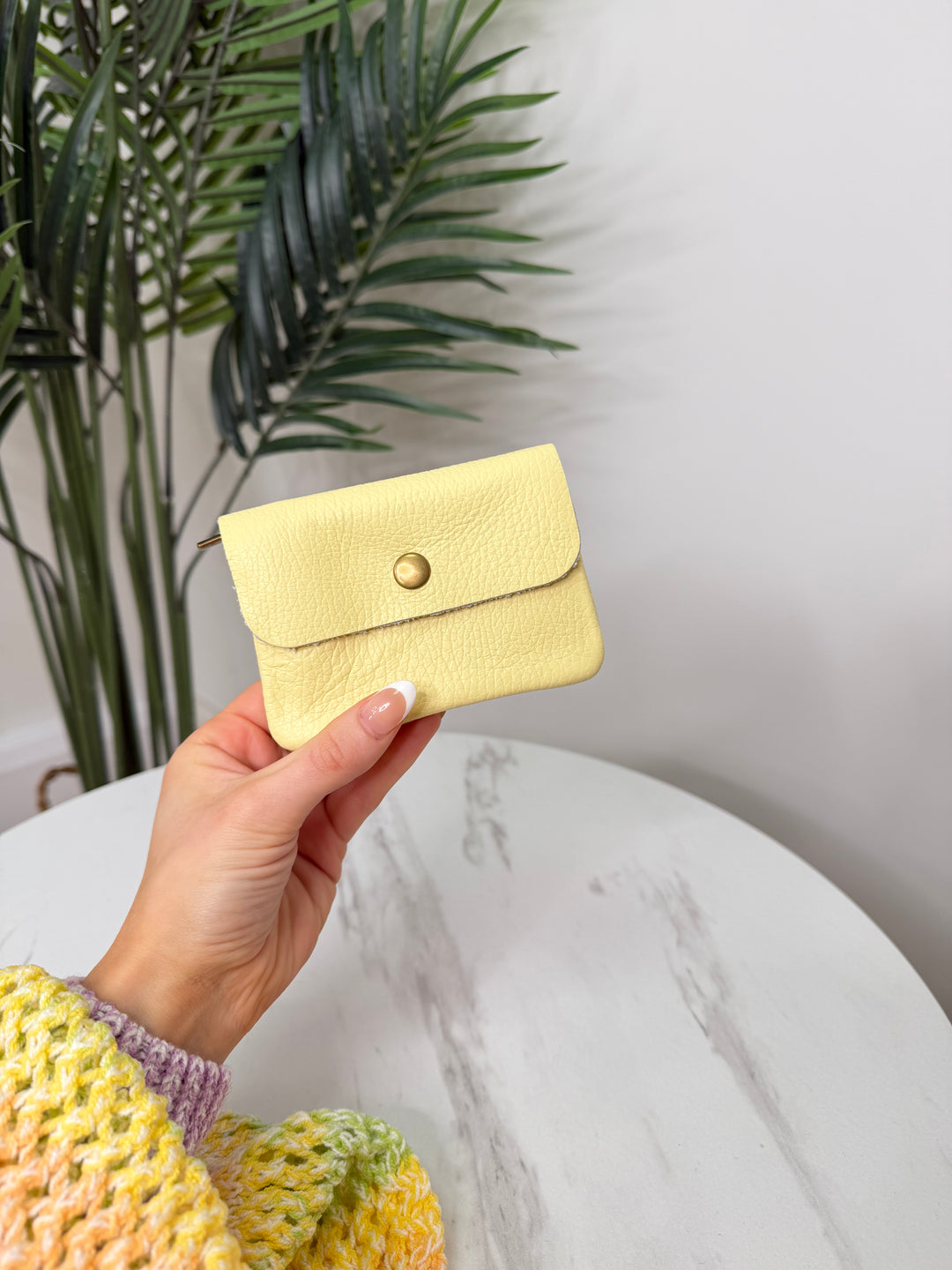 Real Leather Purse - Lemon