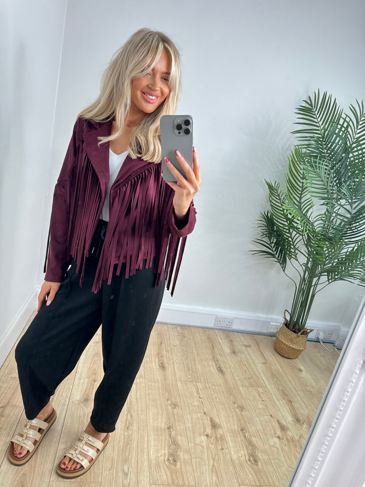 Tassel Jacket - Burgundy
