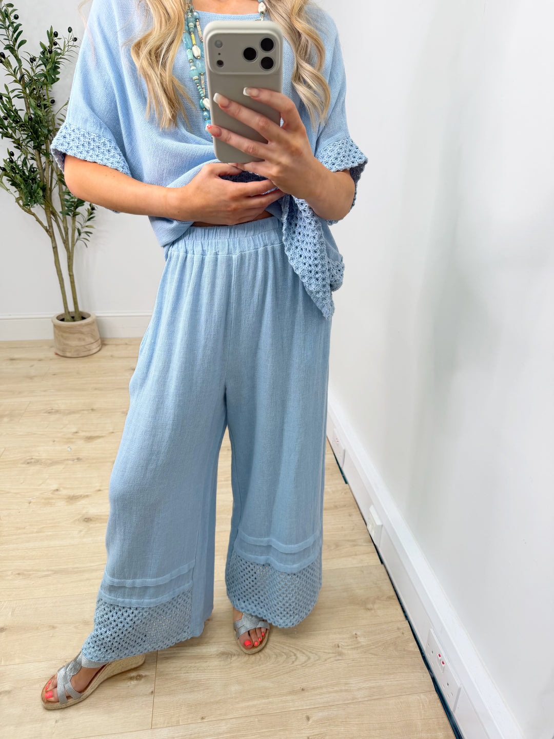 Oslo Mesh Trousers - Baby Blue