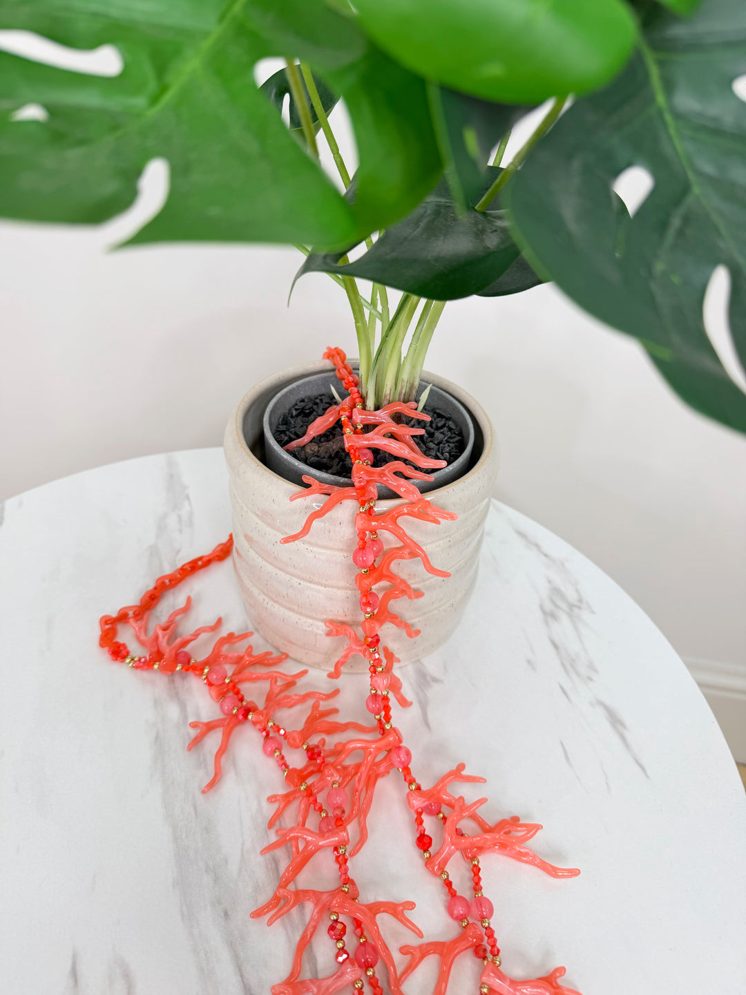Shark Tooth Necklace - Coral