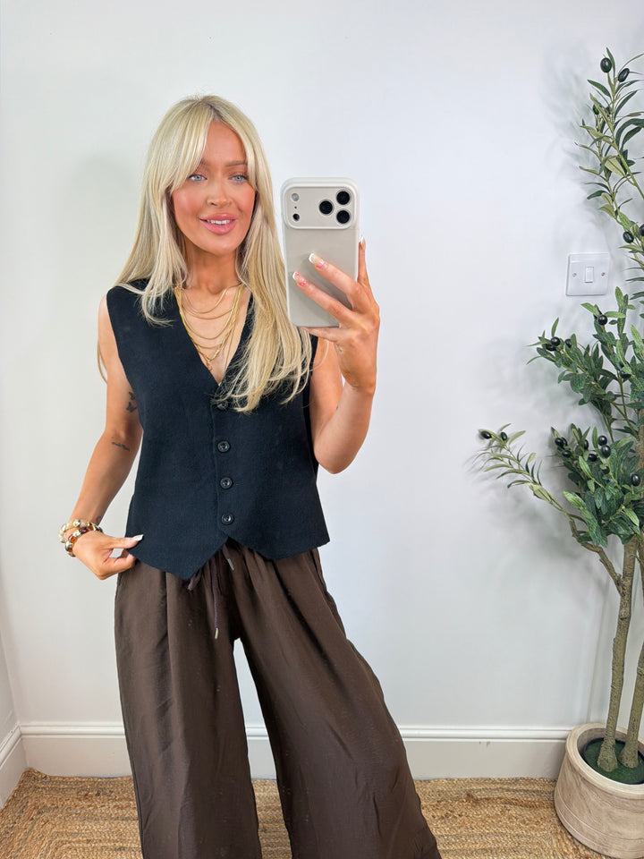 Knitted WaistCoat - Black